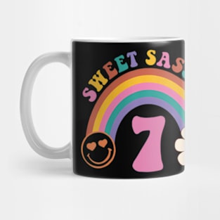 Sweet Sassy And Seven Girls Birthday Rainbow 7 Year Old Kids Mug